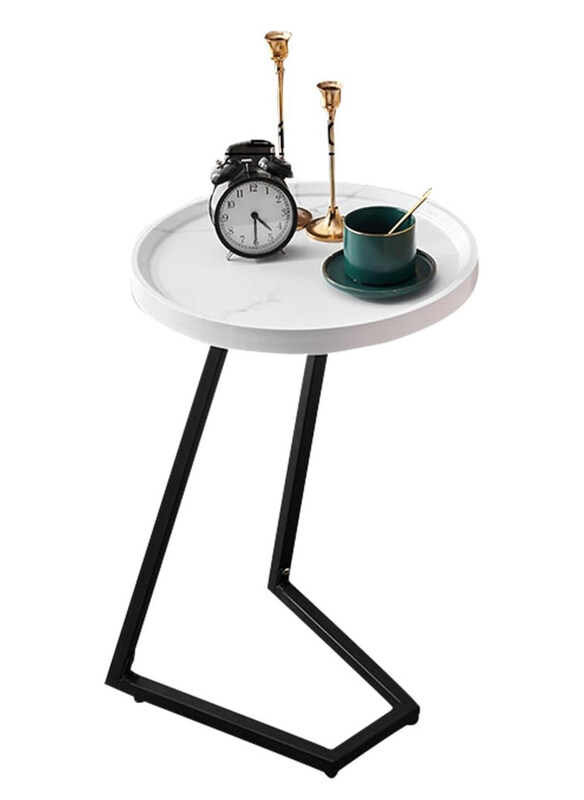 

DubaiGallery Small Luxury Japanese Wood Modern Coffee Table, White/Black