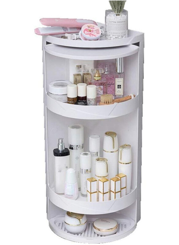 

DubaiGallery 3 Tier 360 Rotating Corner Shelves with Doors and Shelves, White