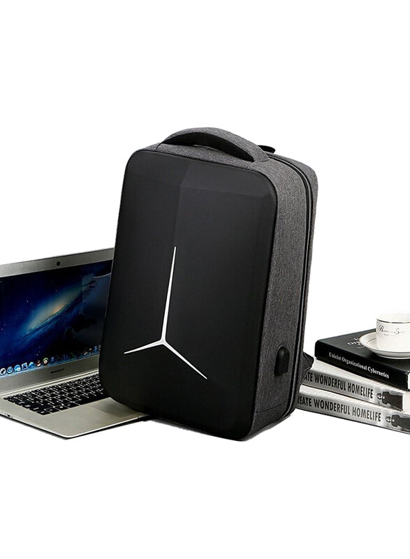 

DubaiGallery 15.6-Inch Backpack Laptop Bag with USB charging Port, Black/Grey
