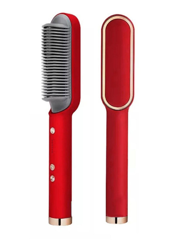 

DubaiGallery Hair Straightening Electric Comb, Red/Grey