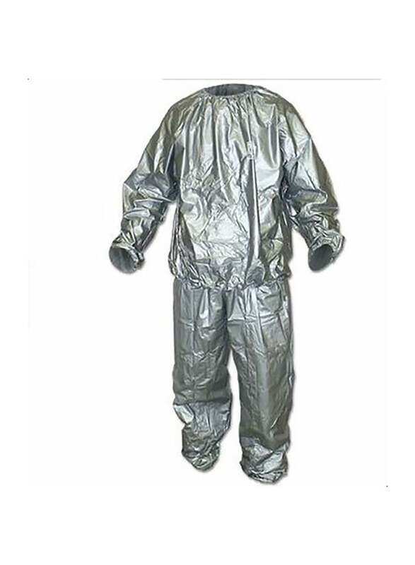 

Generic PVC Sauna Suit Outfit with Elastic Waist Set, 1 Pair, Silver