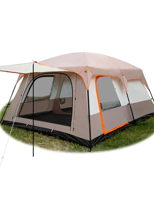 

DubaiGallery Large Size 8-12 People Two Bedrooms and One Living Room Waterproof Automatic PopUp Outdoor Family Camping Tent, Beige