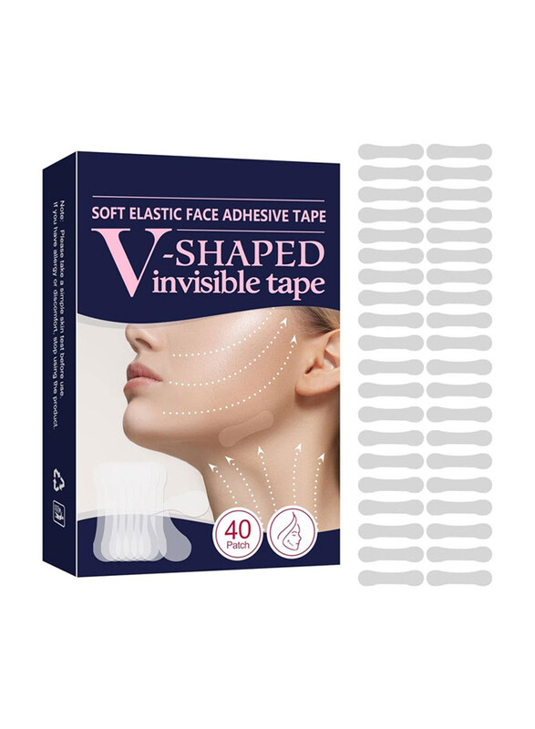 

Dubaigallery V-Shaped Invisible Waterproof Instant Face Lifting Tape, 40 Pieces, Clear