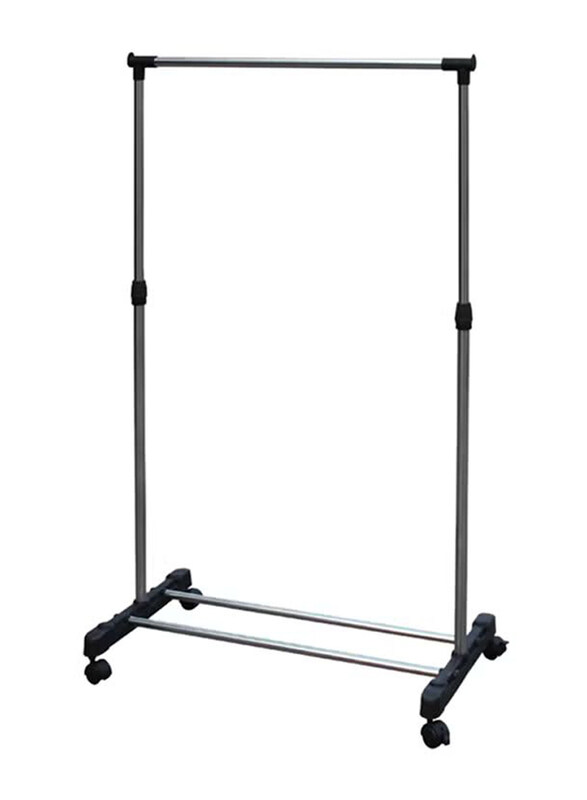 

Leostar Single-Pole Telescopic Clothes Hanger with Adjustable Hight, Silver/Black