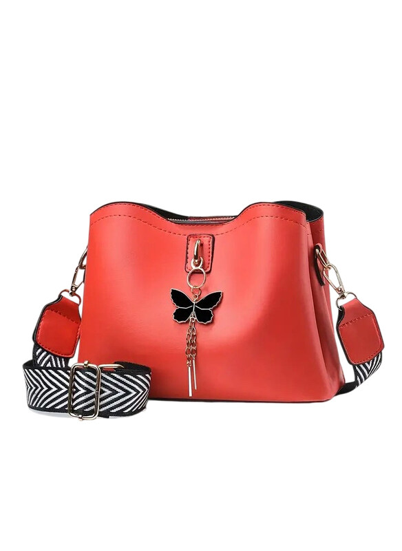 

DubaiGallery Trendy Butterfly Bucket Bag, Red