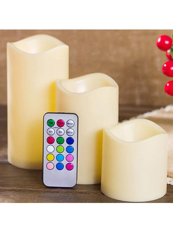 

Generic Luma LED Flameless Candles with Remote Control Timer, 3 Pieces, White