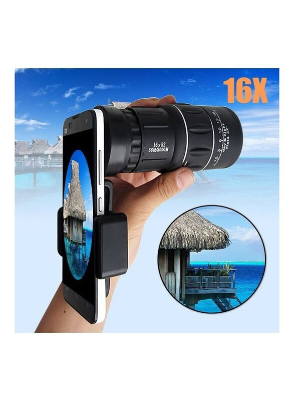 

Generic Outdoor Clip On Full Optical Monocular Telescope Eyepiece for Mobile Phone, Black