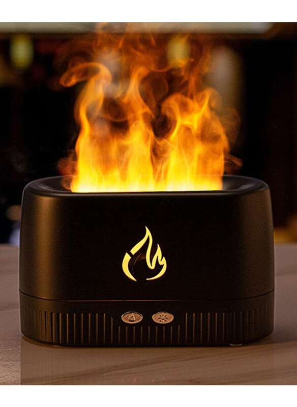 

Generic USB Essential Oil Diffuser Simulation Flame Ultrasonic Humidifier Home Office Air Freshener Fragrance Sooth Sleep Atomizer, Black