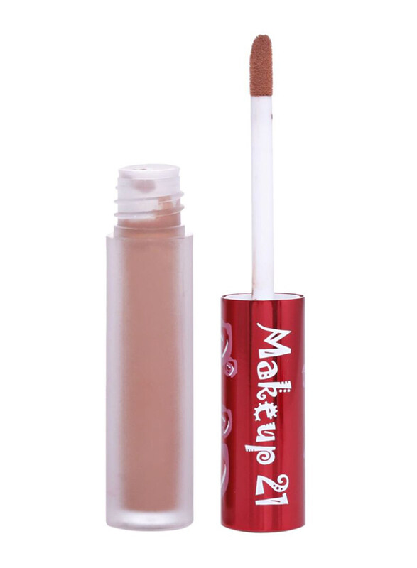 

Makeup 21 Matte Liquid Lip Gloss, Shroom, Brown