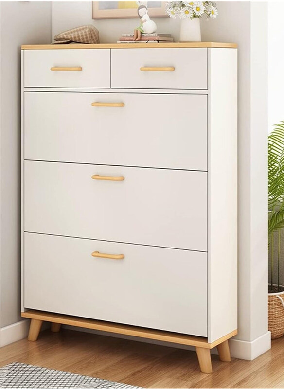 

DubaiGallery Shoe Racks with 3 Flap Drawers, White