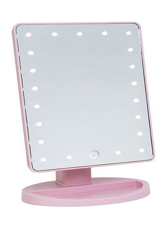 

Generic Adjustable LED Touch Screen Makeup Mirror, Pink