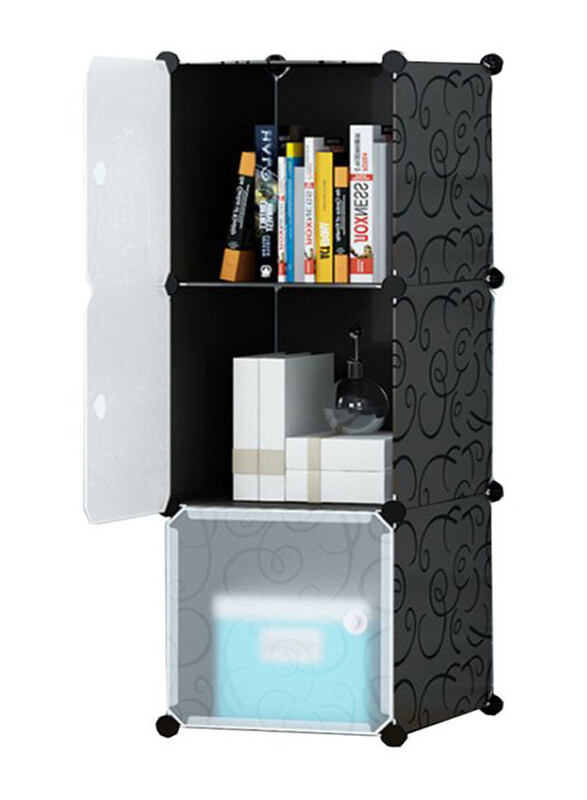 

Generic 3-Modular Detachable Storage Cabinet, Black/White