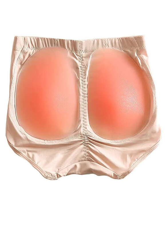 

Dubaigallery Women's Underwear with Silicone Fake Pads, Beige, XL