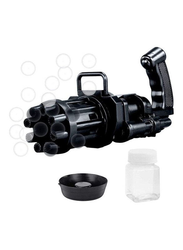 

XiuWoo 8 Hole Huge Amount Bubble Maker Gatling Gun, Ages 2+, Black