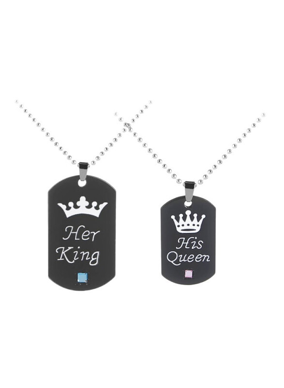 

Sharpdo Acc Valentines Couple Pendant, Black/Silver