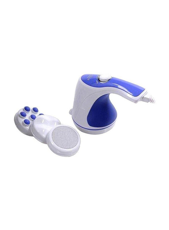 

Generic Body Massager with Three Attachments, White/Blue