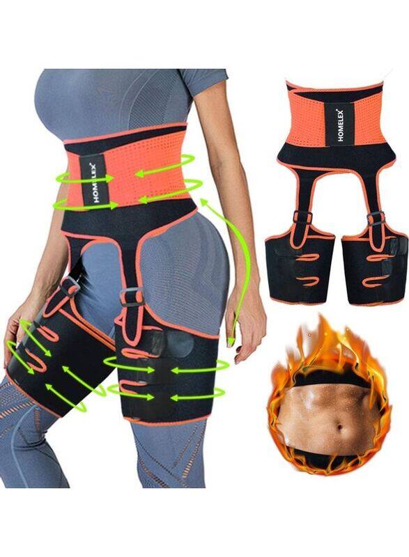 

XiuWoo 3-In-1 Thigh Waist Trimmer, Small-Medium, Orange/Black