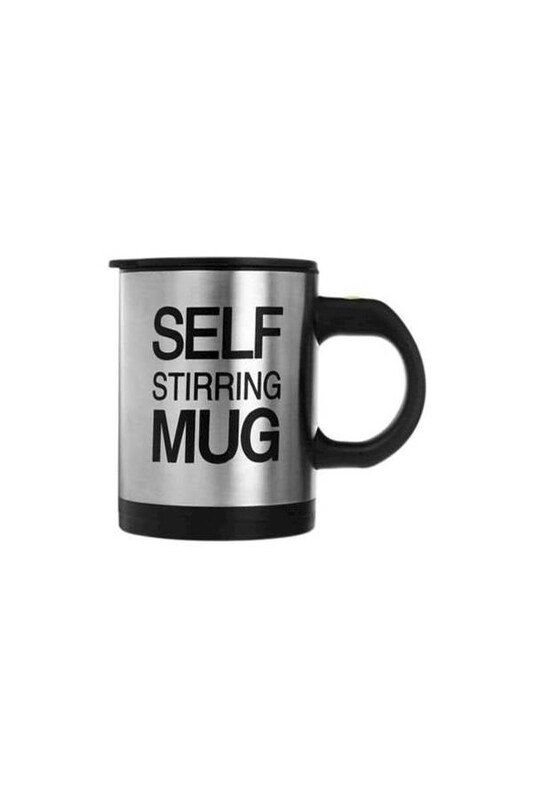 

Generic Stainless Steel Self Stirring Mug, Black