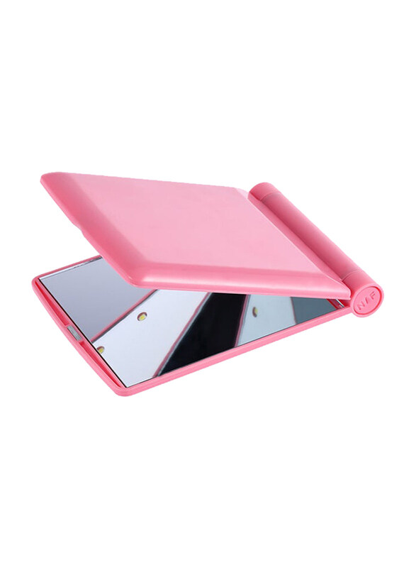 

Fashion 8-LED Folding Portable Compact Pocket Makeup Mirror, Pink