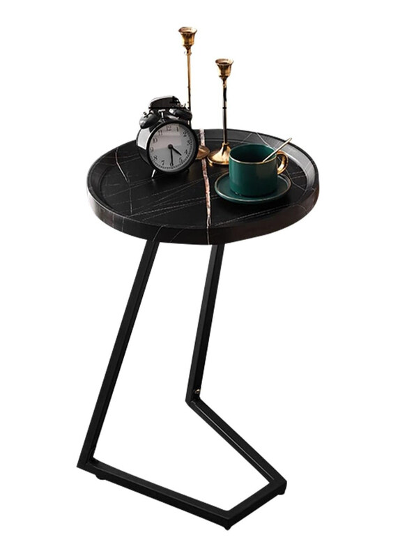 

DubaiGallery Simple Corner Side Coffee Table, Black