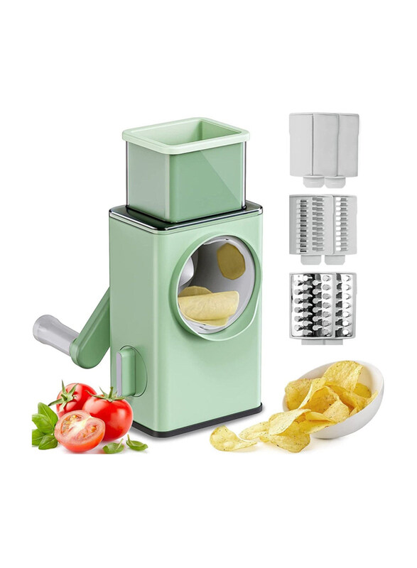 

DubaiGallery Multifunctional Vegetable Slicer Manual Home Kitchen Accessories Grater Chopper Round Cutter Potato, Green