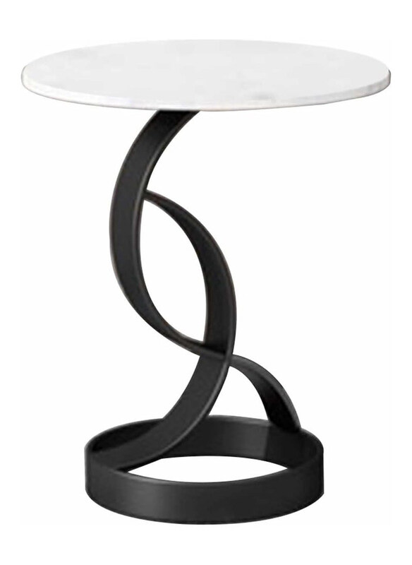 

DubaiGallery Mobile Minimalist Small Side Table, White/Black