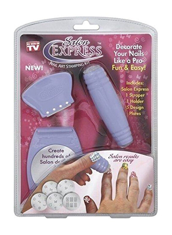 

As Seen On Tv 8-Piece Nail Art Stamping Kit, Purple/White