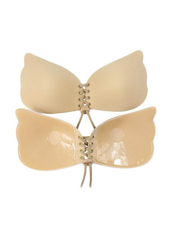 

Generic Backless and Strapless Silicone Cup Bra, Beige, One Size
