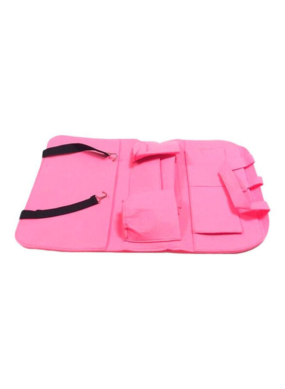 

Generic Car Back Seat Multi-Pocket Fabric Organizer, Pink/Black