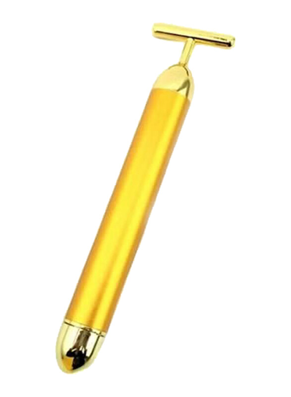 

Generic 24K Gold Plated Vibrating Facial Roller Massager, Gold