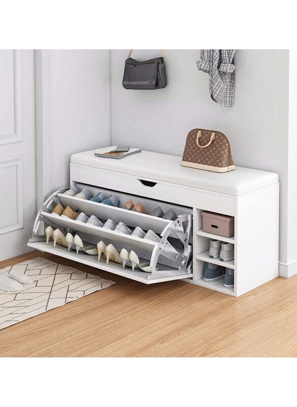 

DubaiGallery Quality Assurance Durable Wood Metal Shoes Racks, White