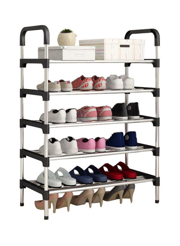 

Generic Shoe Rack Organizer, Black/Silver
