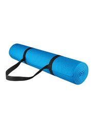 Yoga Mat With Carry Strap, 24-Inch, Blue