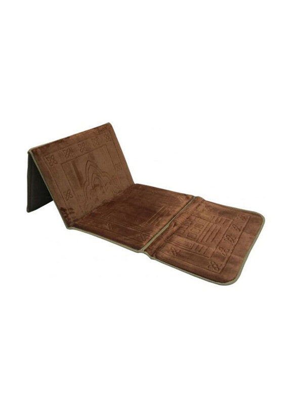 

Generic 2 In 1 Foldable Prayer Mat And Backrest, 114x54cm, Brown/Green