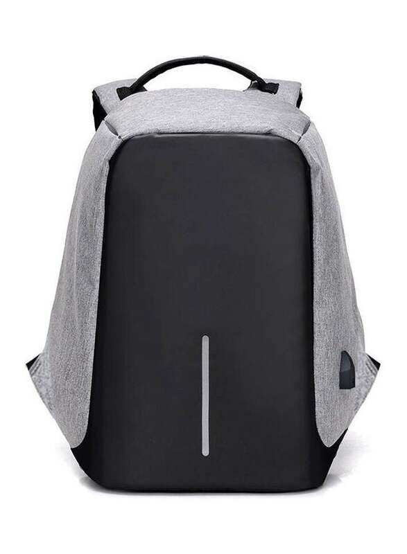 

Generic Anti-Theft Waterproof Backpack with USB Charger Port, 468-10697388-18, Grey/Black
