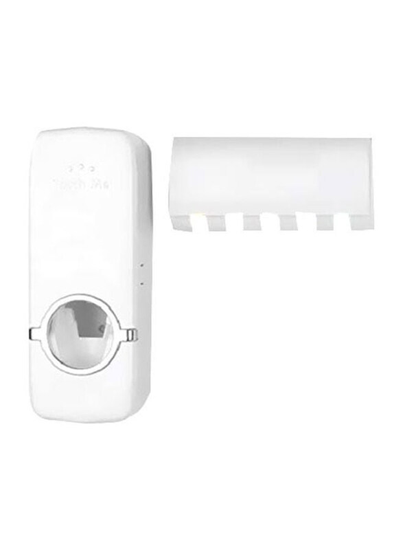 

Generic Toothbrush Holder With Toothpaste Dispenser, White