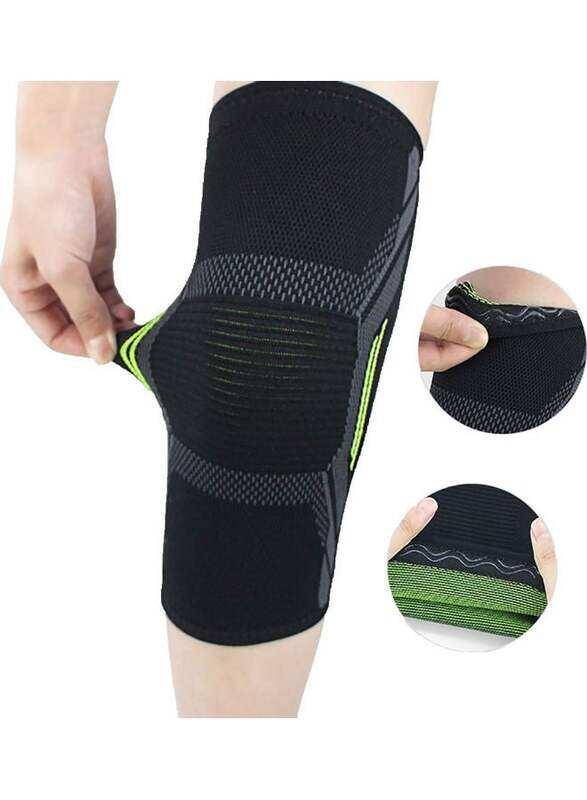 

Generic Elastic Knee Guard Sleeve, 58cm, Black/Green