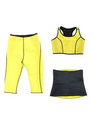 3-In-1 Slimming Sweat Sauna Body Shaper, Medium, Yellow/Black