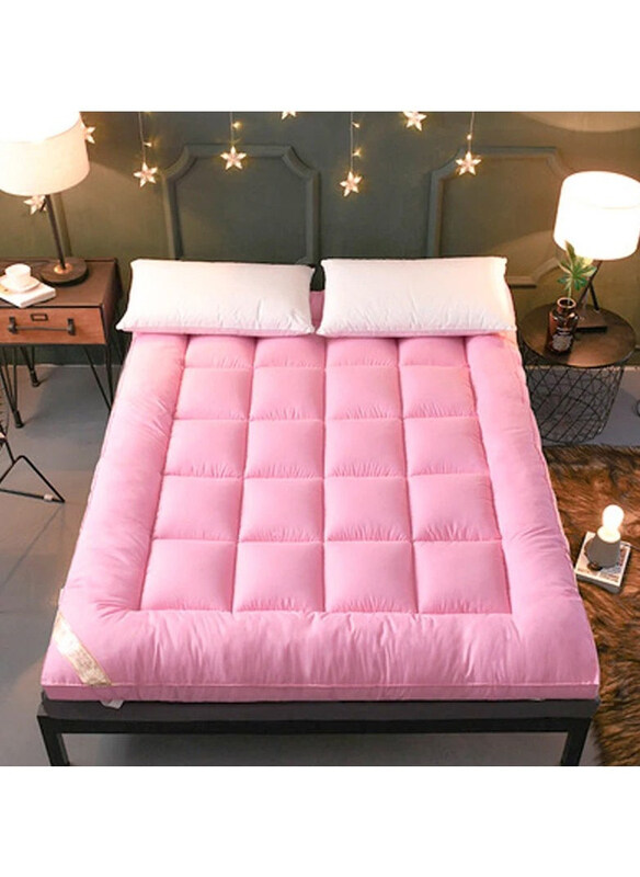 

DubaiGallery Cotton Soft Quilted Fitted Cooling Full Mattress Topper Breathable Mattress Protector, Pink