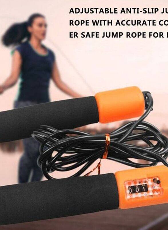 

Generic Anti-Slip Jumping Rope, 260 x 3.5 x 3.5 cm, Black/Orange