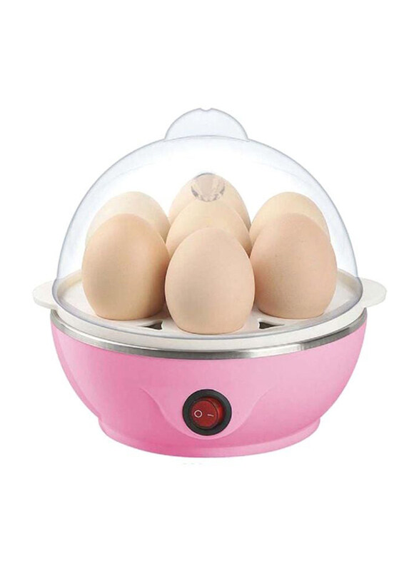 

Generic Multi-Functional Electric Eggs Boiler Steamer, 350W, Pink/Clear