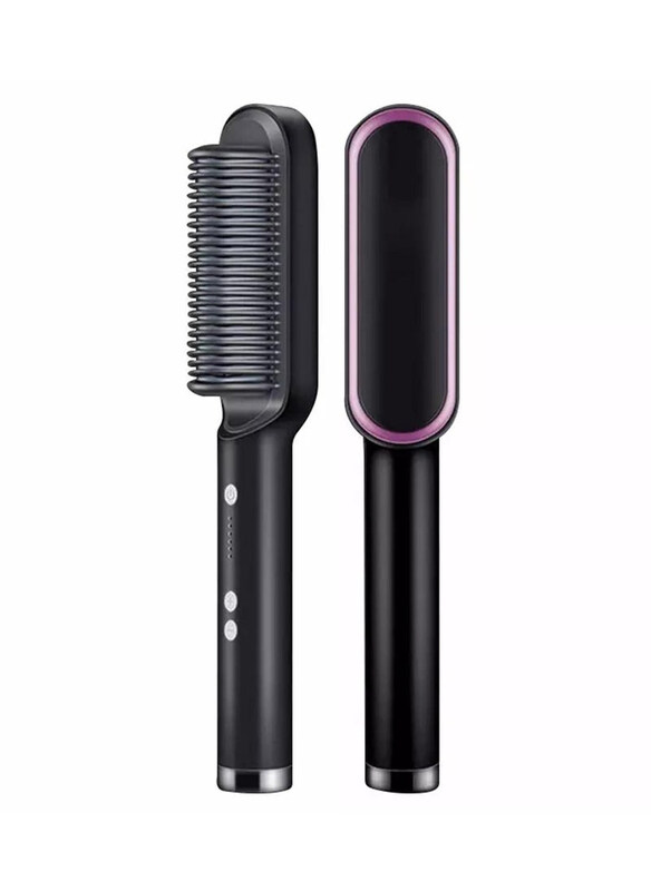 

DubaiGallery Hair Straightener Brush, Black/Grey