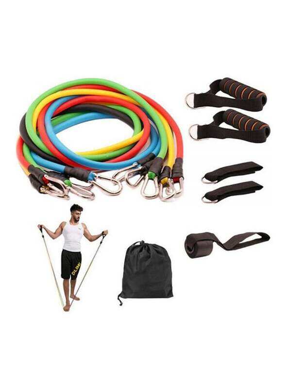 

Generic Resistance Fitness Band Set with Stackable Exercise Bands Legs Ankle Straps, 11 Piece, Multicolour