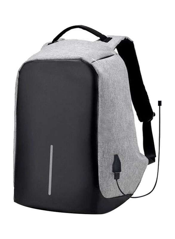 

Generic Anti-Theft Backpack Laptop Bag with USB Port Charging, Grey