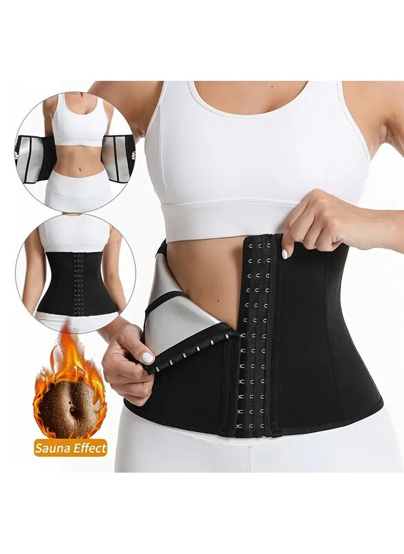

DubaiGallery Latex Underbust 3 Hooks Corsets Cincher Hourglass Body Shaper, Black, Small