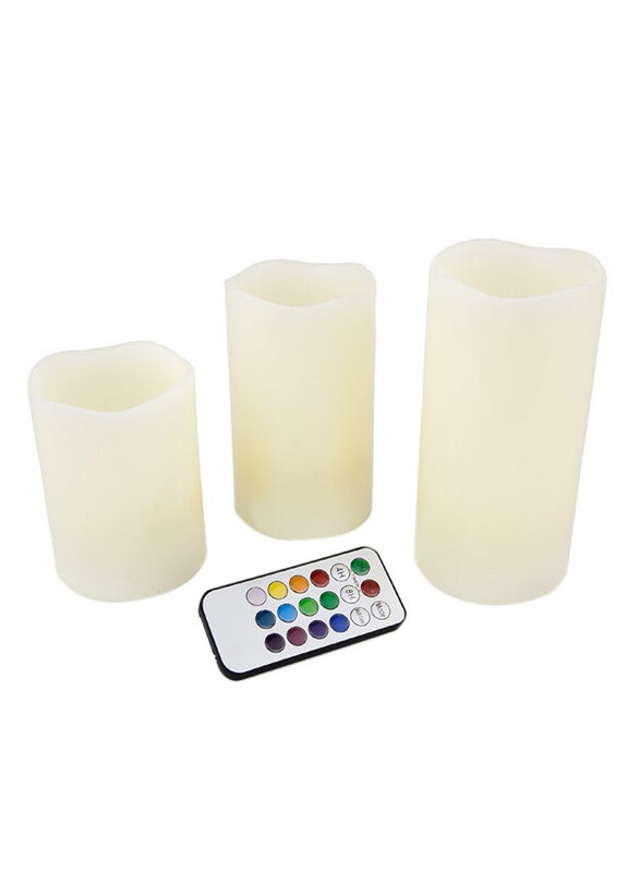 

Generic Led Color Changing Candle With Remote, 3 Pieces, Multicolour