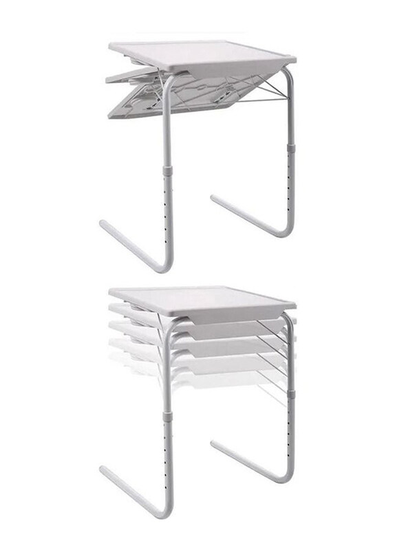 

Table Mate Foldable Portable Adjustable Tray Table Laptop Desk, White