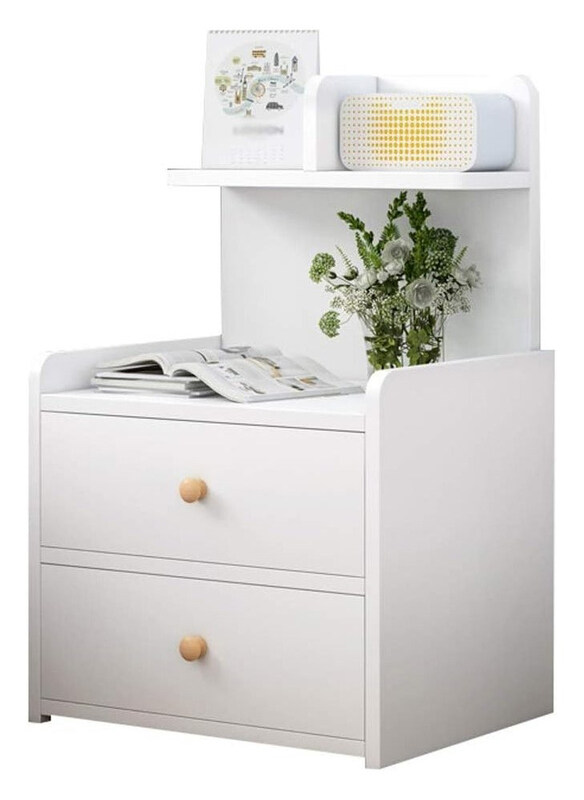 

DubaiGallery Modern Bedside Table, White