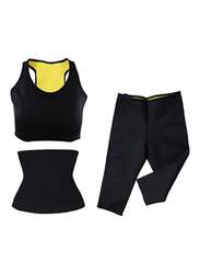 3-In-1 Body Shaper for Women, Large, Black/Yellow