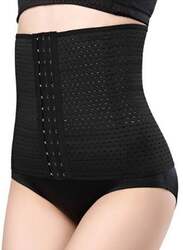 Three-Row Buckle Hollow Body Shaper Belt, XS, Black